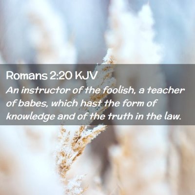 Picture 02 - Romans 2:20 KJV - An instructor of the foolish, a teacher of babes, - Bible Verse Picture