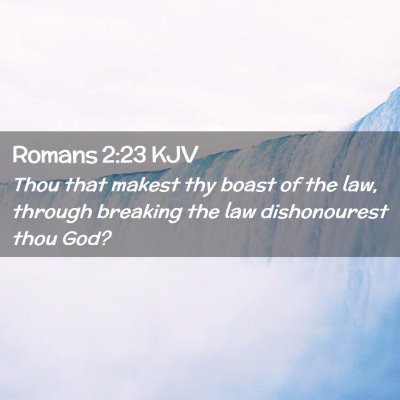 Picture 02 - Romans 2:23 KJV - Thou that makest thy boast of the law, through - Bible Verse Picture