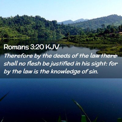 Picture 02 - Romans 3:20 KJV - Therefore by the deeds of the law there shall no - Bible Verse Picture