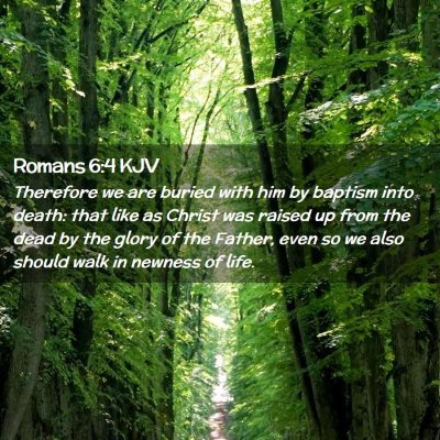 Picture 02 - Romans 6:4 KJV - Therefore we are buried with him by baptism into - Bible Verse Picture