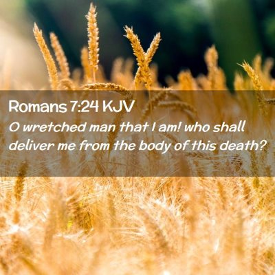 Picture 02 - Romans 7:24 KJV - O wretched man that I am! who shall deliver me - Bible Verse Picture