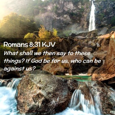 Picture 02 - Romans 8:31 KJV - What shall we then say to these things? If God be - Bible Verse Picture