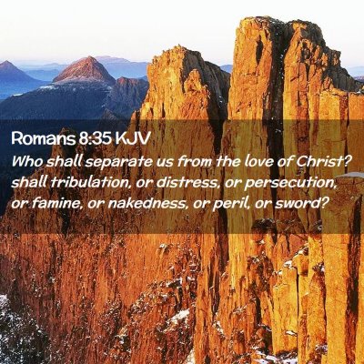 Picture 02 - Romans 8:35 KJV - Who shall separate us from the love of Christ? - Bible Verse Picture