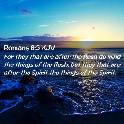 Picture 02 - Romans 8:5 KJV - For they that are after the flesh do mind the - Bible Verse Picture