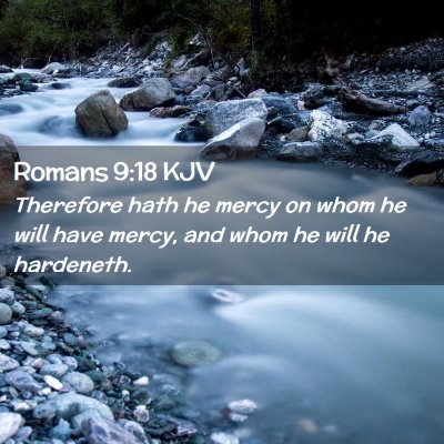 Picture 02 - Romans 9:18 KJV - Therefore hath he mercy on whom he will have - Bible Verse Picture
