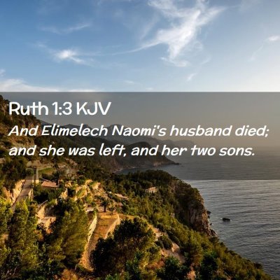 Picture 02 - Ruth 1:3 KJV - And Elimelech Naomi's husband died; and she was - Bible Verse Picture