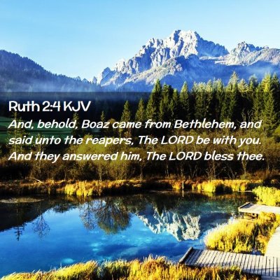 Picture 02 - Ruth 2:4 KJV - And, behold, Boaz came from Bethlehem, and said - Bible Verse Picture