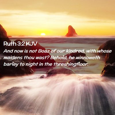 Picture 02 - Ruth 3:2 KJV - And now is not Boaz of our kindred, with whose - Bible Verse Picture