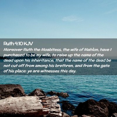 Picture 02 - Ruth 4:10 KJV - Moreover Ruth the Moabitess, the wife of Mahlon, - Bible Verse Picture