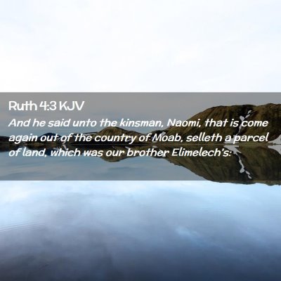 Picture 02 - Ruth 4:3 KJV - And he said unto the kinsman, Naomi, that is come - Bible Verse Picture