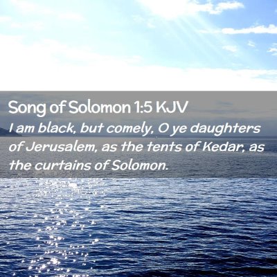 Picture 02 - Song of Solomon 1:5 KJV - I am black, but comely, O ye daughters of - Bible Verse Picture