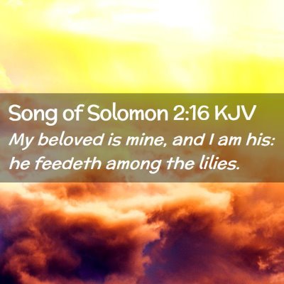 Picture 02 - Song of Solomon 2:16 KJV - My beloved is mine, and I am his: he feedeth - Bible Verse Picture
