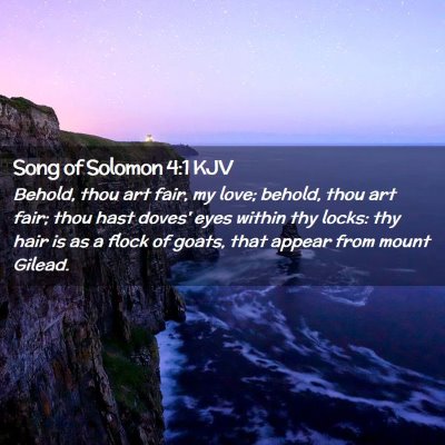 Picture 02 - Song of Solomon 4:1 KJV - Behold, thou art fair, my love; behold, thou art - Bible Verse Picture