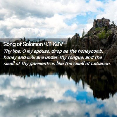 Picture 02 - Song of Solomon 4:11 KJV - Thy lips, O my spouse, drop as the honeycomb: - Bible Verse Picture
