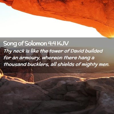 Picture 02 - Song of Solomon 4:4 KJV - Thy neck is like the tower of David builded for - Bible Verse Picture