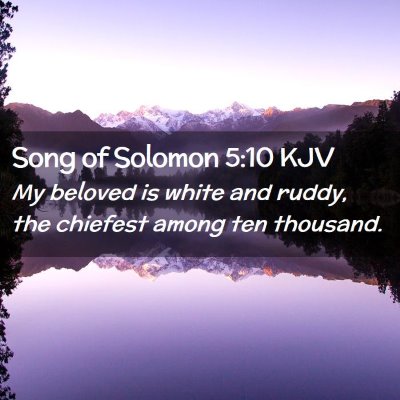 Picture 02 - Song of Solomon 5:10 KJV - My beloved is white and ruddy, the chiefest among - Bible Verse Picture