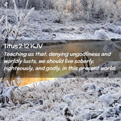 Picture 02 - Titus 2:12 KJV - Teaching us that, denying ungodliness and worldly - Bible Verse Picture