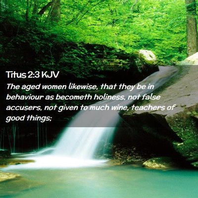 Picture 02 - Titus 2:3 KJV - The aged women likewise, that they be in - Bible Verse Picture