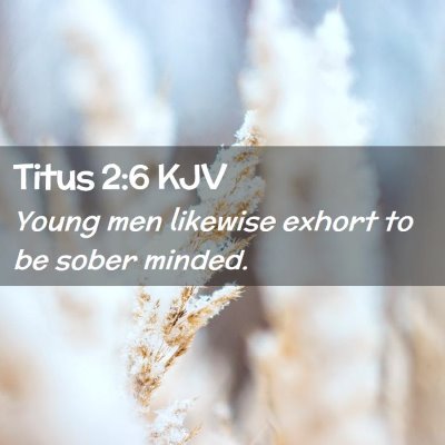 Picture 02 - Titus 2:6 KJV - Young men likewise exhort to be sober - Bible Verse Picture