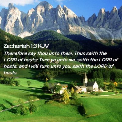 Picture 02 - Zechariah 1:3 KJV - Therefore say thou unto them, Thus saith the LORD - Bible Verse Picture