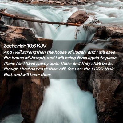 Picture 02 - Zechariah 10:6 KJV - And I will strengthen the house of Judah, and I - Bible Verse Picture