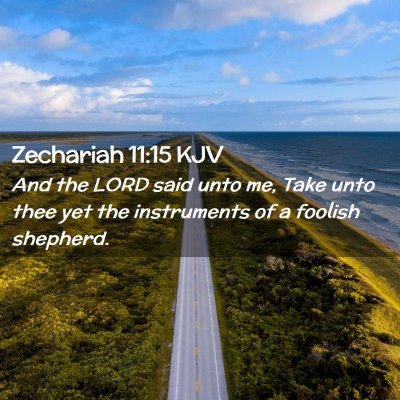 Picture 02 - Zechariah 11:15 KJV - And the LORD said unto me, Take unto thee yet the - Bible Verse Picture