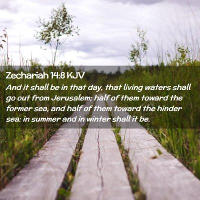 Picture 02 - Zechariah 14:8 KJV - And it shall be in that day, that living waters - Bible Verse Picture