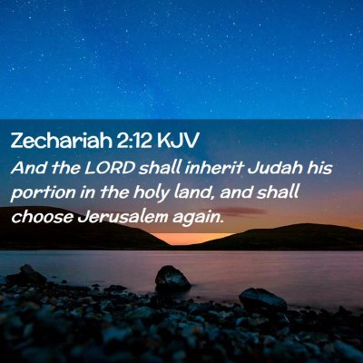 Picture 02 - Zechariah 2:12 KJV - And the LORD shall inherit Judah his portion in - Bible Verse Picture