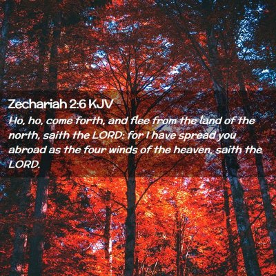 Picture 02 - Zechariah 2:6 KJV - Ho, ho, come forth, and flee from the land of the - Bible Verse Picture