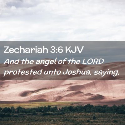 Picture 02 - Zechariah 3:6 KJV - And the angel of the LORD protested unto Joshua, - Bible Verse Picture