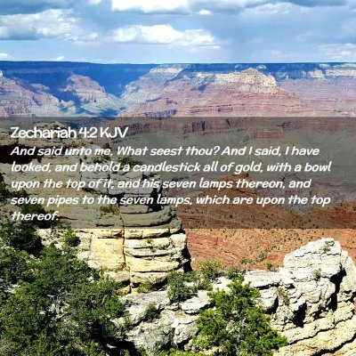 Picture 02 - Zechariah 4:2 KJV - And said unto me, What seest thou? And I said, I - Bible Verse Picture