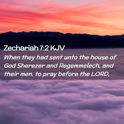 Picture 02 - Zechariah 7:2 KJV - When they had sent unto the house of God Sherezer - Bible Verse Picture
