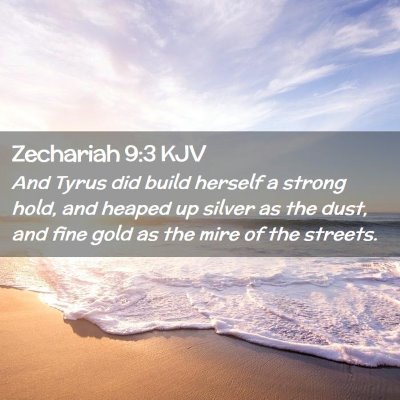 Picture 02 - Zechariah 9:3 KJV - And Tyrus did build herself a strong hold, and - Bible Verse Picture