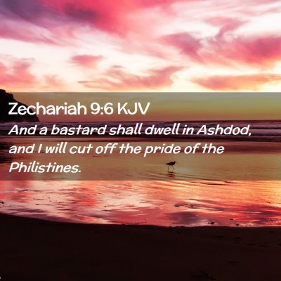 Picture 02 - Zechariah 9:6 KJV - And a bastard shall dwell in Ashdod, and I will - Bible Verse Picture
