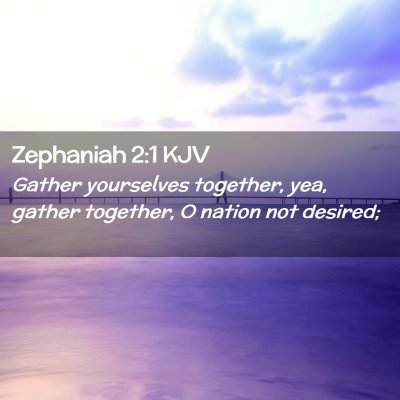 Picture 02 - Zephaniah 2:1 KJV - Gather yourselves together, yea, gather together, - Bible Verse Picture