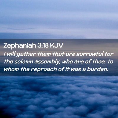 Picture 02 - Zephaniah 3:18 KJV - I will gather them that are sorrowful for the - Bible Verse Picture