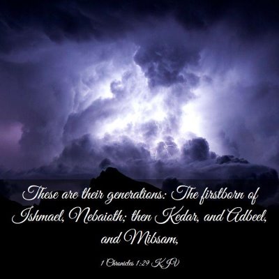 Picture 03 - 1 Chronicles 1:29 KJV - These are their generations: The firstborn of - Bible Verse Picture