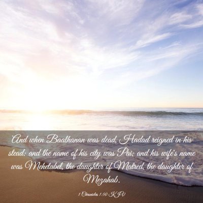 Picture 03 - 1 Chronicles 1:50 KJV - And when Baalhanan was dead, Hadad reigned in his - Bible Verse Picture