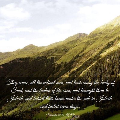 Picture 03 - 1 Chronicles 10:12 KJV - They arose, all the valiant men, and took away - Bible Verse Picture