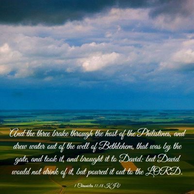 Picture 03 - 1 Chronicles 11:18 KJV - And the three brake through the host of the - Bible Verse Picture
