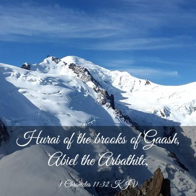 Picture 03 - 1 Chronicles 11:32 KJV - Hurai of the brooks of Gaash, Abiel the - Bible Verse Picture