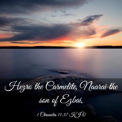 Picture 03 - 1 Chronicles 11:37 KJV - Hezro the Carmelite, Naarai the son of - Bible Verse Picture