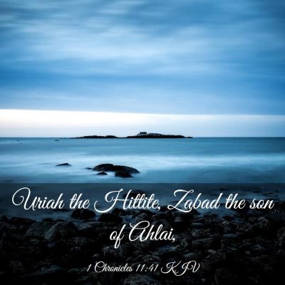 Picture 03 - 1 Chronicles 11:41 KJV - Uriah the Hittite, Zabad the son of - Bible Verse Picture