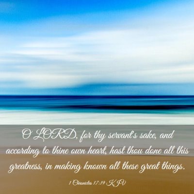 Picture 03 - 1 Chronicles 17:19 KJV - O LORD, for thy servant's sake, and according to - Bible Verse Picture