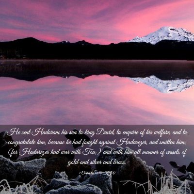 Picture 03 - 1 Chronicles 18:10 KJV - He sent Hadoram his son to king David, to enquire - Bible Verse Picture