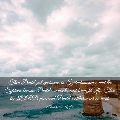Picture 03 - 1 Chronicles 18:6 KJV - Then David put garrisons in Syriadamascus; and - Bible Verse Picture
