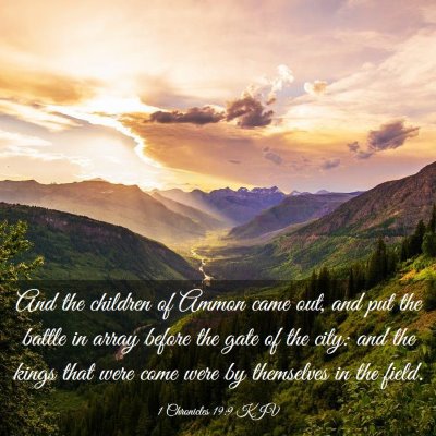Picture 03 - 1 Chronicles 19:9 KJV - And the children of Ammon came out, and put the - Bible Verse Picture