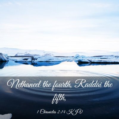 Picture 03 - 1 Chronicles 2:14 KJV - Nethaneel the fourth, Raddai the - Bible Verse Picture