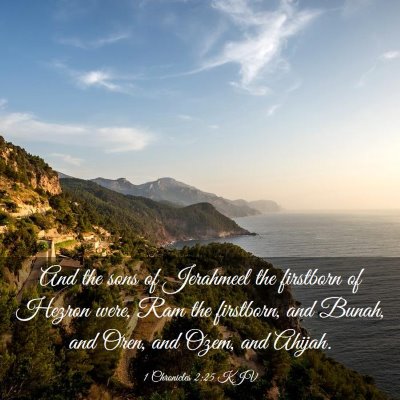 Picture 03 - 1 Chronicles 2:25 KJV - And the sons of Jerahmeel the firstborn of Hezron - Bible Verse Picture
