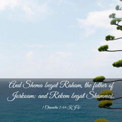 Picture 03 - 1 Chronicles 2:44 KJV - And Shema begat Raham, the father of Jorkoam: and - Bible Verse Picture